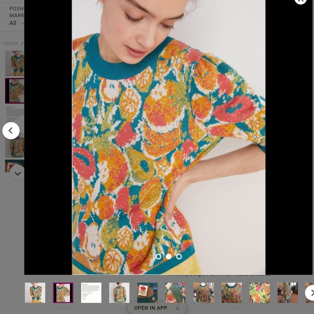 FARM Rio Multicolor Fruit & Floral Sweater - Picture 5 of 7